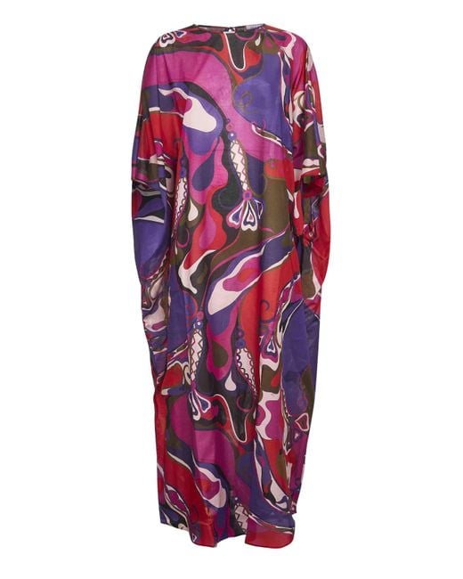 Caftano Lungo di Emilio Pucci in Red