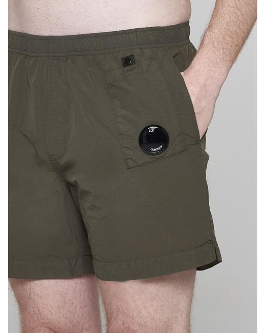 C P Company Green Utility Pocket Swim Shorts for men