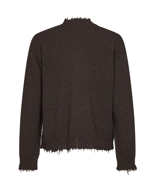 Uma Wang Black Cashmere Knit Crewneck Sweater for men