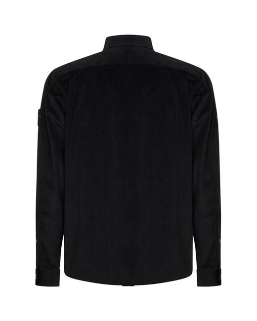 Stone Island Black Overshirt Micro-Corduroy for men