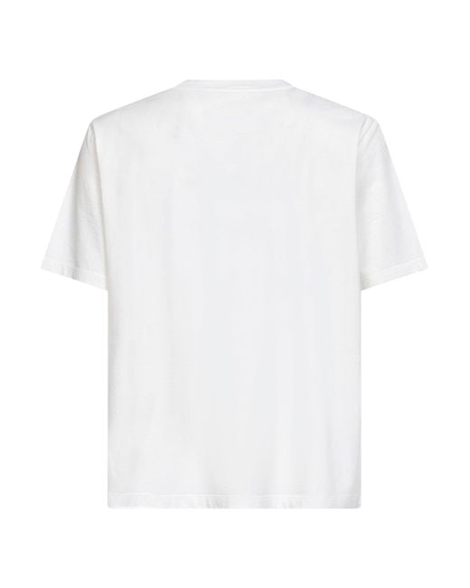 MM6 by Maison Margiela White Cotton Jersey Logo T-Shirt for men