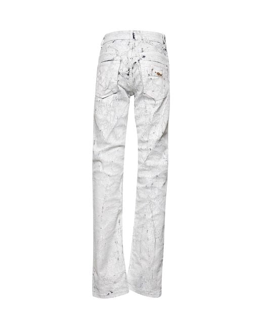 MM6 by Maison Margiela Denim Painted Jeans in White | Lyst