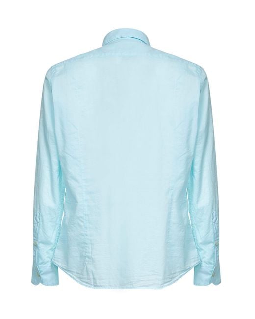 Mc2 Saint Barth Blue Chemise Shirt Voile Cotton for men