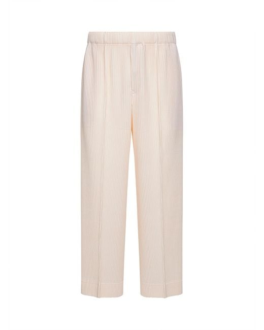 Homme Plissé Issey Miyake White Wall Pale Monthly Colors January Trousers<Br for men