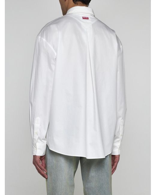 KENZO White Lucky Tiger Cotton Shirt for men