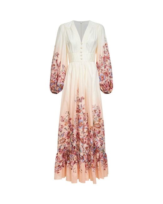 Zimmermann White Floral-Print Ivory Cotton Awaken Maxi Dress
