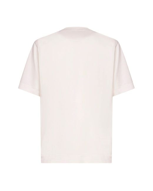 Fendi White Ivory Cotton Roma 1925 Printed T-Shirt for men