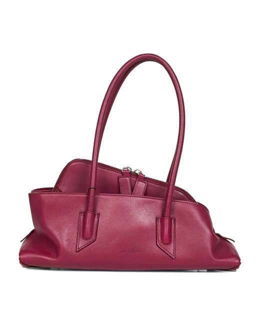 The Attico Purple Burgundy "La Passeggiata Small" Top Handle Bag