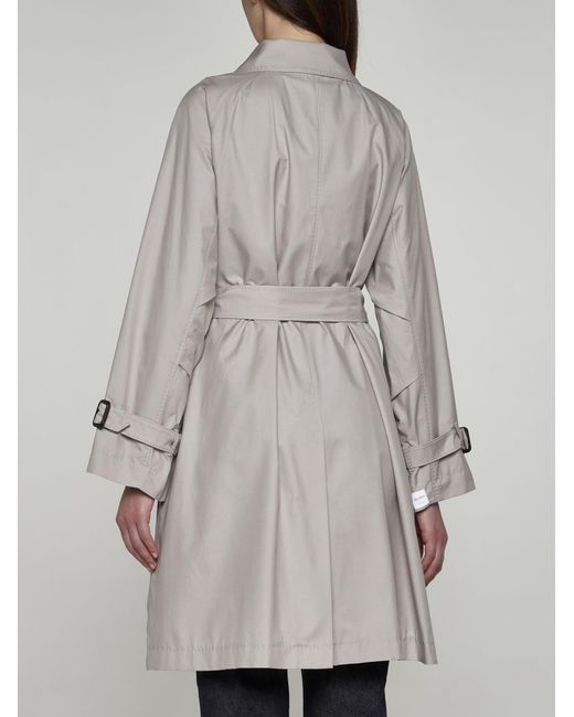 Max Mara The Cube Gray Cotton-blend Double-breasted Trench Coat