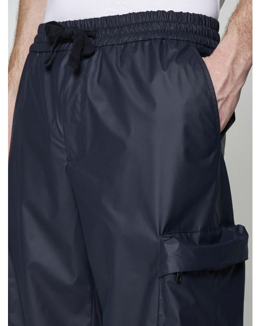 Dolce & Gabbana Blue Nylon Cargo Trousers for men