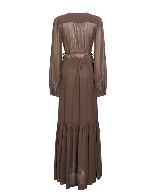 Isabel Marant Brown Georgette Briane Long Dress