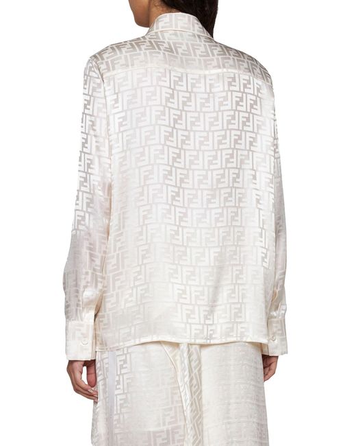 Fendi White Ff Silk Shirt