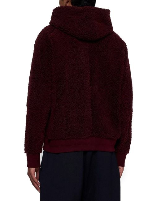 Salvatore Santoro Red Shearling And Leather Reversible Jacket for men