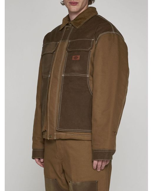 Dickies Brown Lucas Waxed Cotton Padded Jacket for men