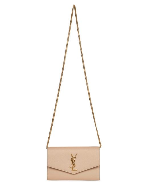 Saint Laurent Natural Dark Uptown Chain Wallet