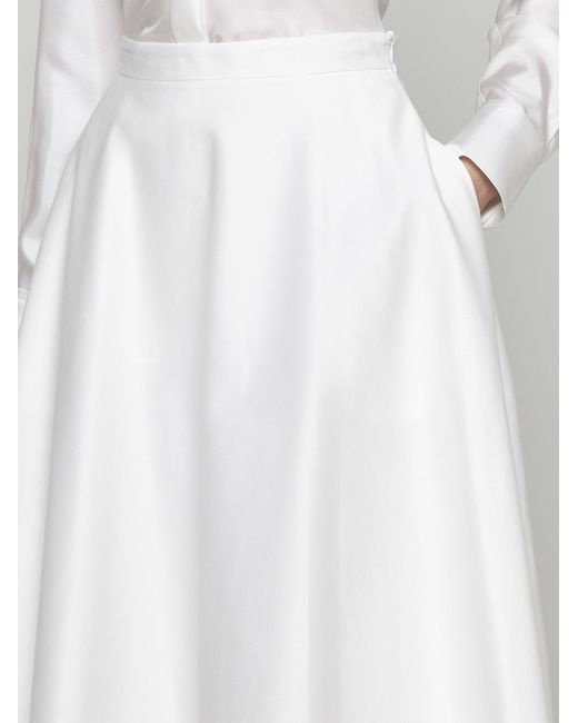 Blanca Vita White Gengy Cotton Midi Skirt
