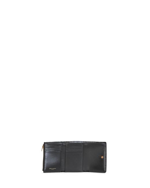 Saint Laurent White Jamie Slim Tri-Fold Wallet