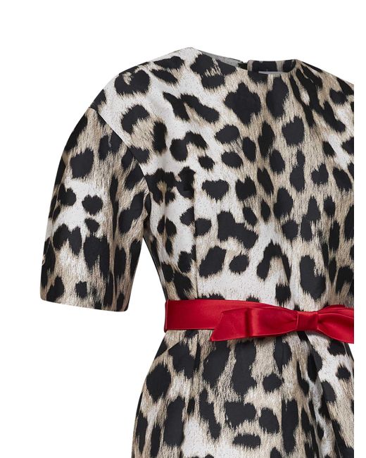 Givenchy Black Leopard Jacquard Cocoon Mini Dress
