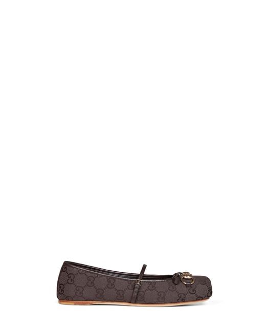 Gucci White Cocoa Horsebit Ballet Flat