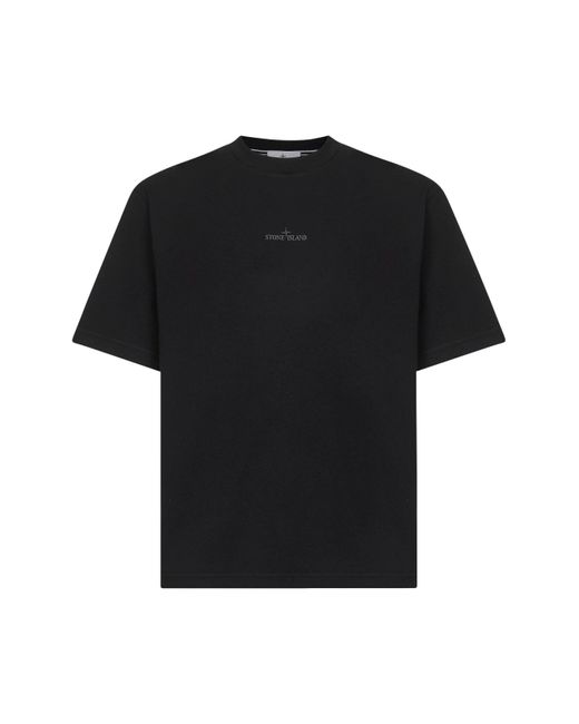 Stone Island Black Jersey Printed T-Shirt for men