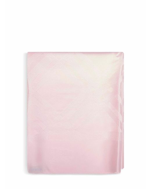 Burberry Pink Check Jacquard Silk Scarf