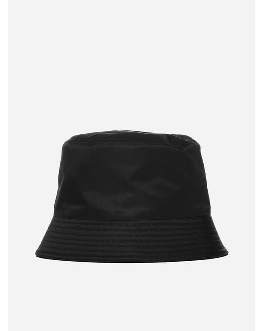 Prada Mens Black Logo Re-nylon Bucket Hat for men