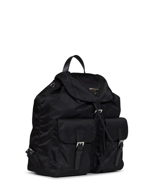 PRADA VIAGGIO Black Re-Nylon Backpack With Shoulder Strap for men
