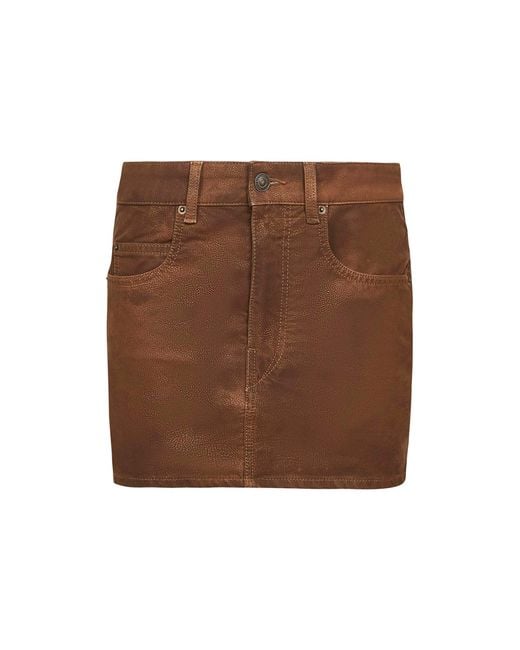 Isabel Marant Brown Marant Etoile Tobacco Vintage Faux Leather Kimmy Mini Skirt