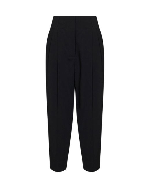 Totême Black Viscose And Wool Balloon Trousers