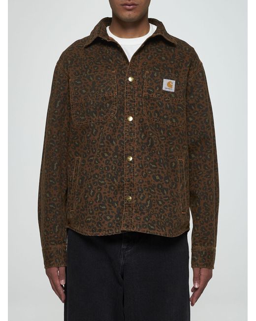 Carhartt Brown Conro Hubbard Print Cotton Shirt for men