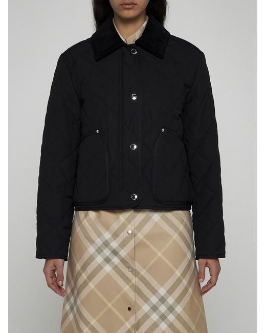 Burberry Black Lanford Quilted Fabric Jacket