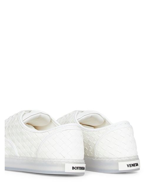 Bottega Veneta White Intrecciato Nappa Leather Serena Sneakers