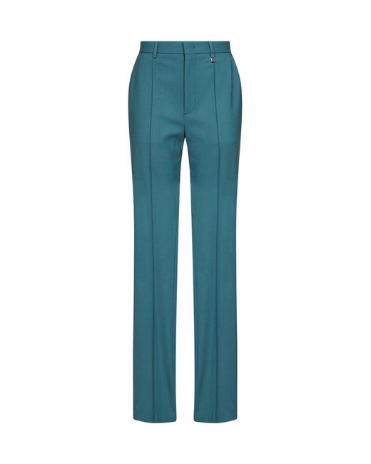 GIUSEPPE DI MORABITO Blue Virgin Wool Straight-Leg Tailored Trousers