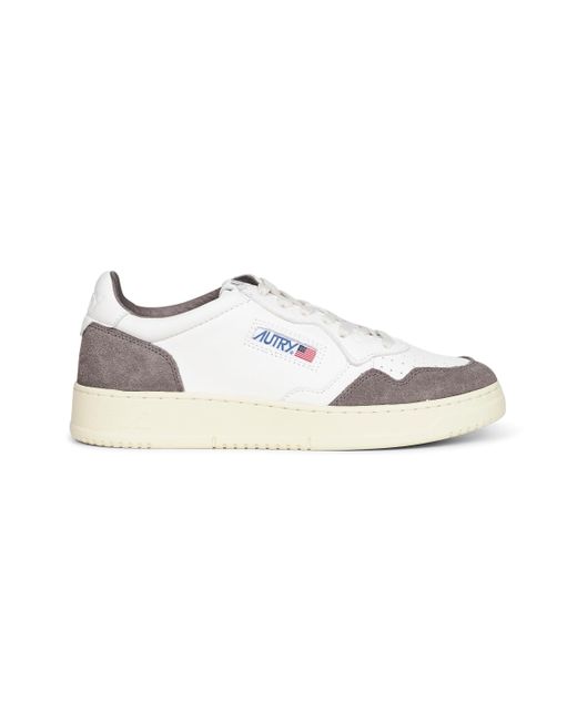 Autry White Goatskin And Suede Medalist Low Sneakers for men