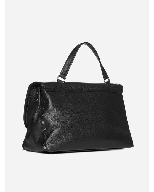 Zanellato Black Postina M Daily Leather Bag