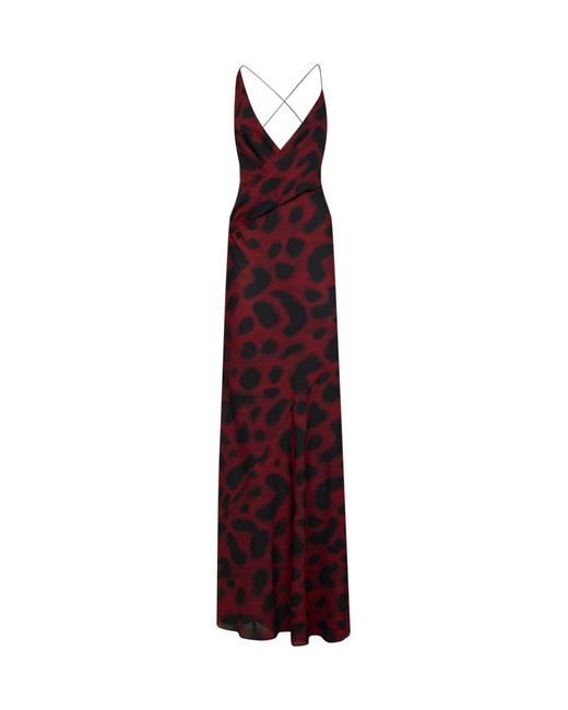 Alex Perry Purple Port And Animalier-Print Silk Georgette Bikini Wrap Gown