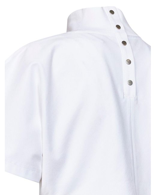 Alaïa White Cropped Jersey T-Shirt