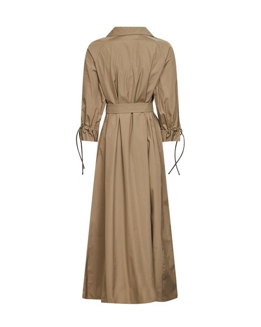 Max Mara Natural Khaki Cotton Poplin Mxmmirto Oversized Dress
