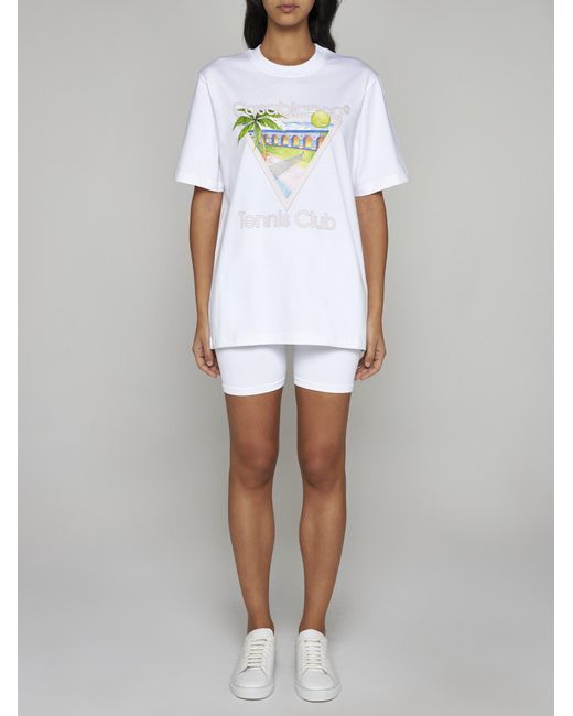 Casablancabrand Blue Tennis Club Icon Cotton T-shirt