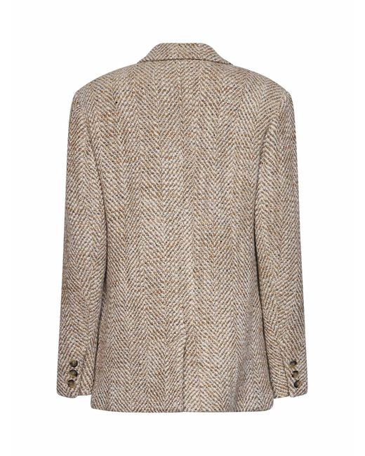 Isabel Marant Gray Herringbone Wool Blend Parly Single-Breasted Blazer