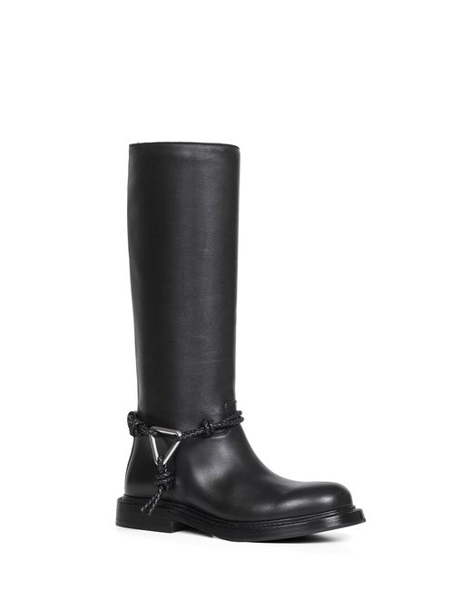 Bottega Veneta Black Calf Leather James High Boots