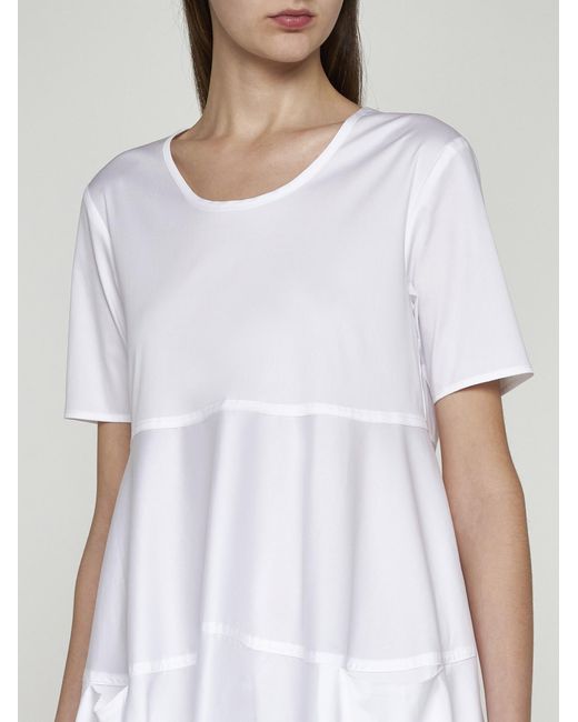 Blanca Vita White Arabide Cotton-blend Midi Dress