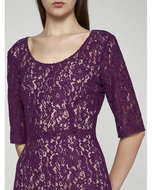 Blanca Vita Purple Alnus Lace Sheath Dress