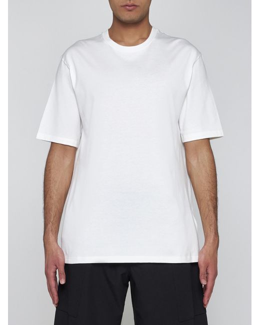 Jil Sander White Back Logo Cotton T-shirt for men