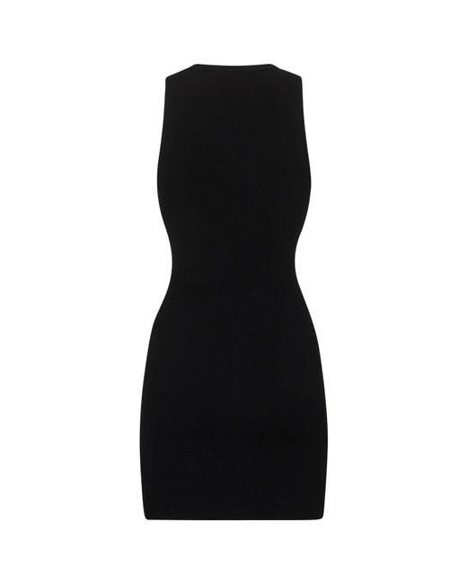 DIESEL Black Ribbed Stretch Jersey M-Caddix Mini Dress