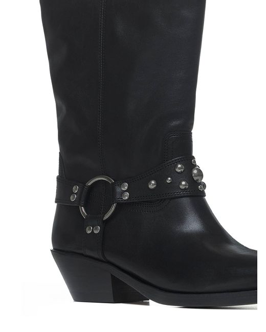 Isabel Marant Black Antya Leather Ankle Boots