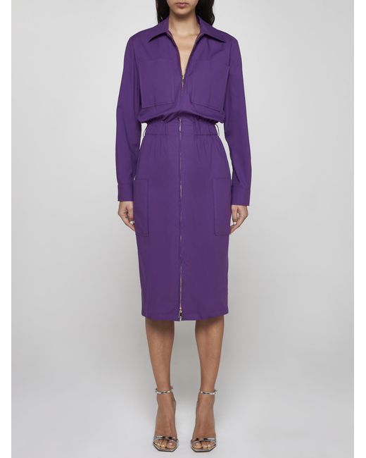 Blanca Vita Purple Abro Cotton-blend Dress