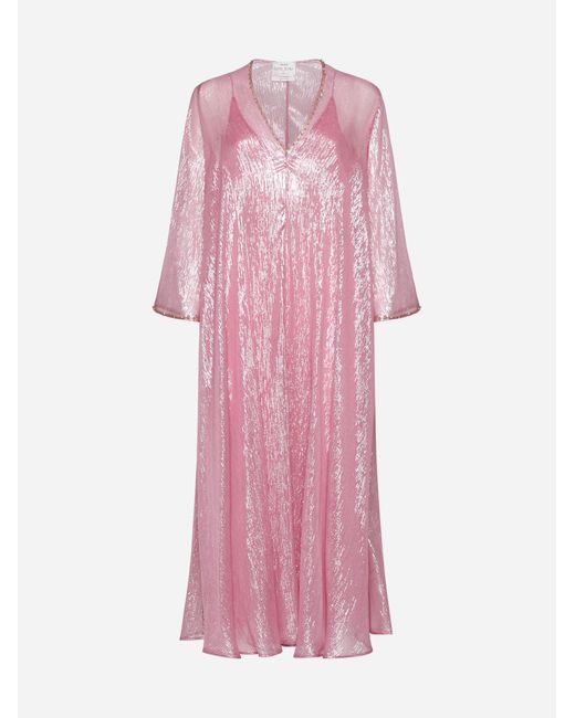 Forte Forte Pink Lurex Silk Chiffon Dress