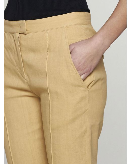 Isabel Marant Natural Nolena Hemp-blend Trousers