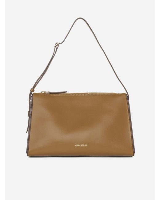 MANU Atelier Prism Leather Bag in Natural | Lyst